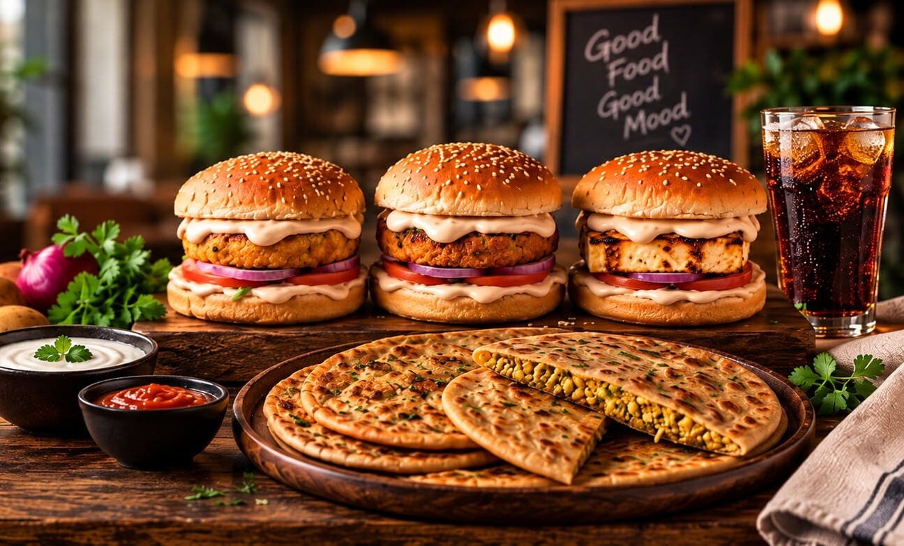 Divyaura Cafe burgers, fries and pizza